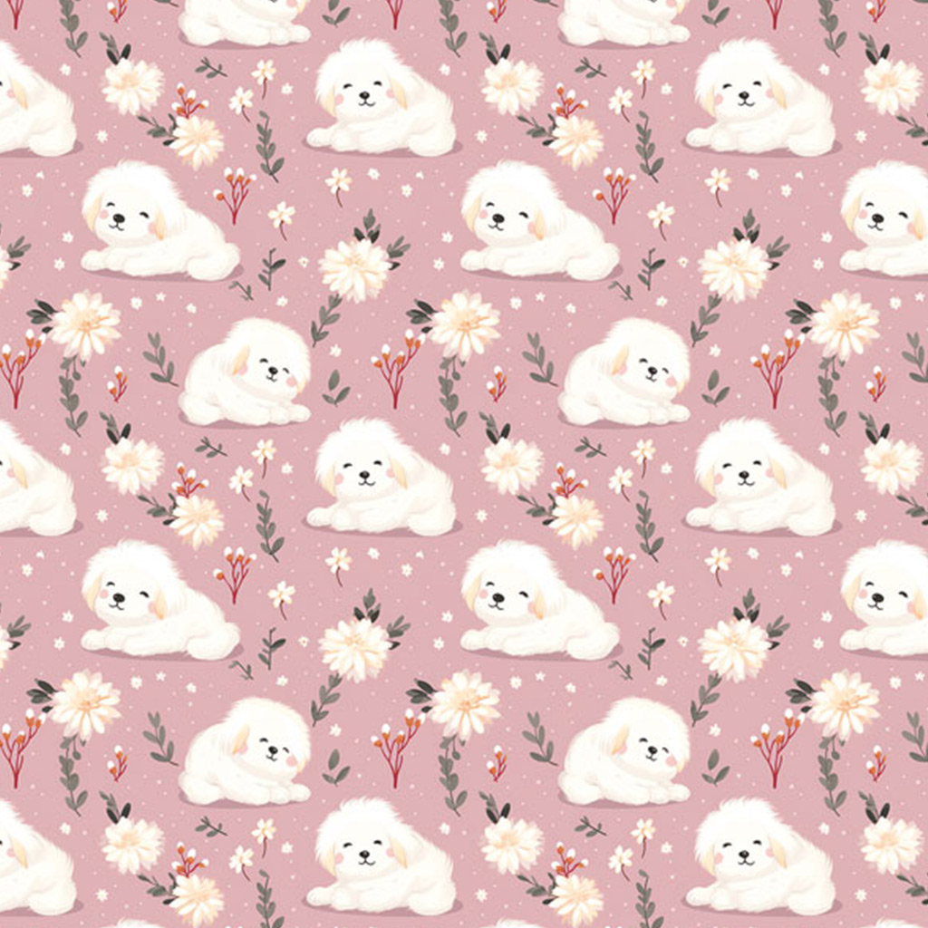 Biely baliaci papier so psíkmi 100x70 cm