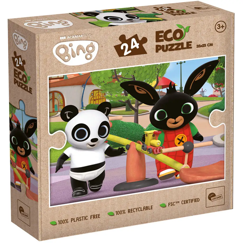 Bing a Pandó na ihrisku 24-dielne Eco mini puzzle 35x25 cm - Lisciani