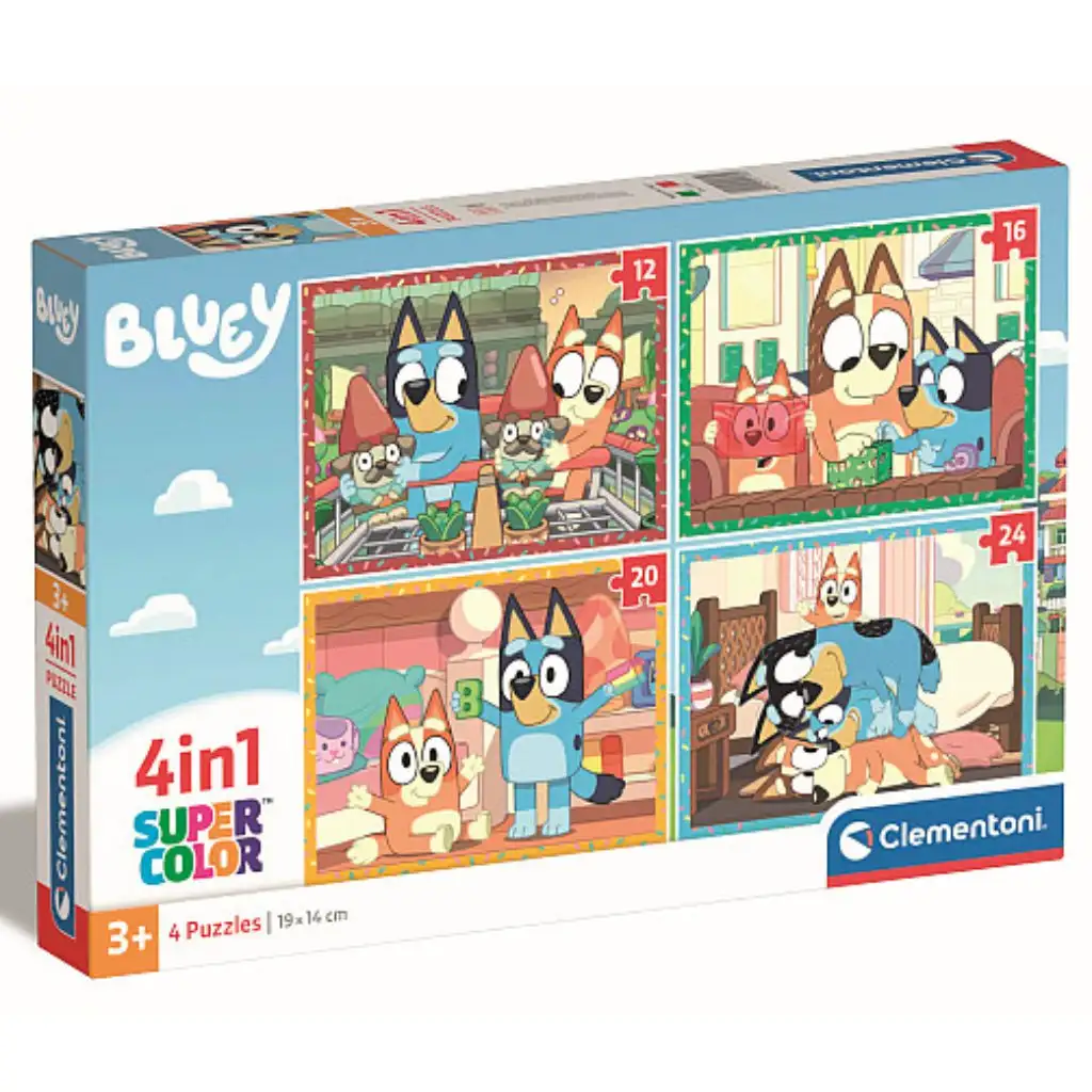 Bluey 4 v 1 12, 16, 20 a 24-dieliková puzzle - Clementoni