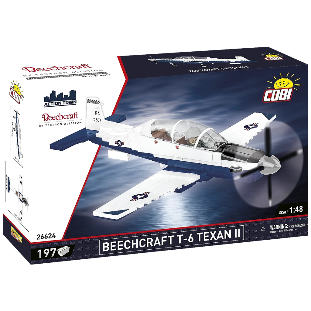 COBI: Beechcraft T-6 Texan II modro-biela stavebnica (26624)