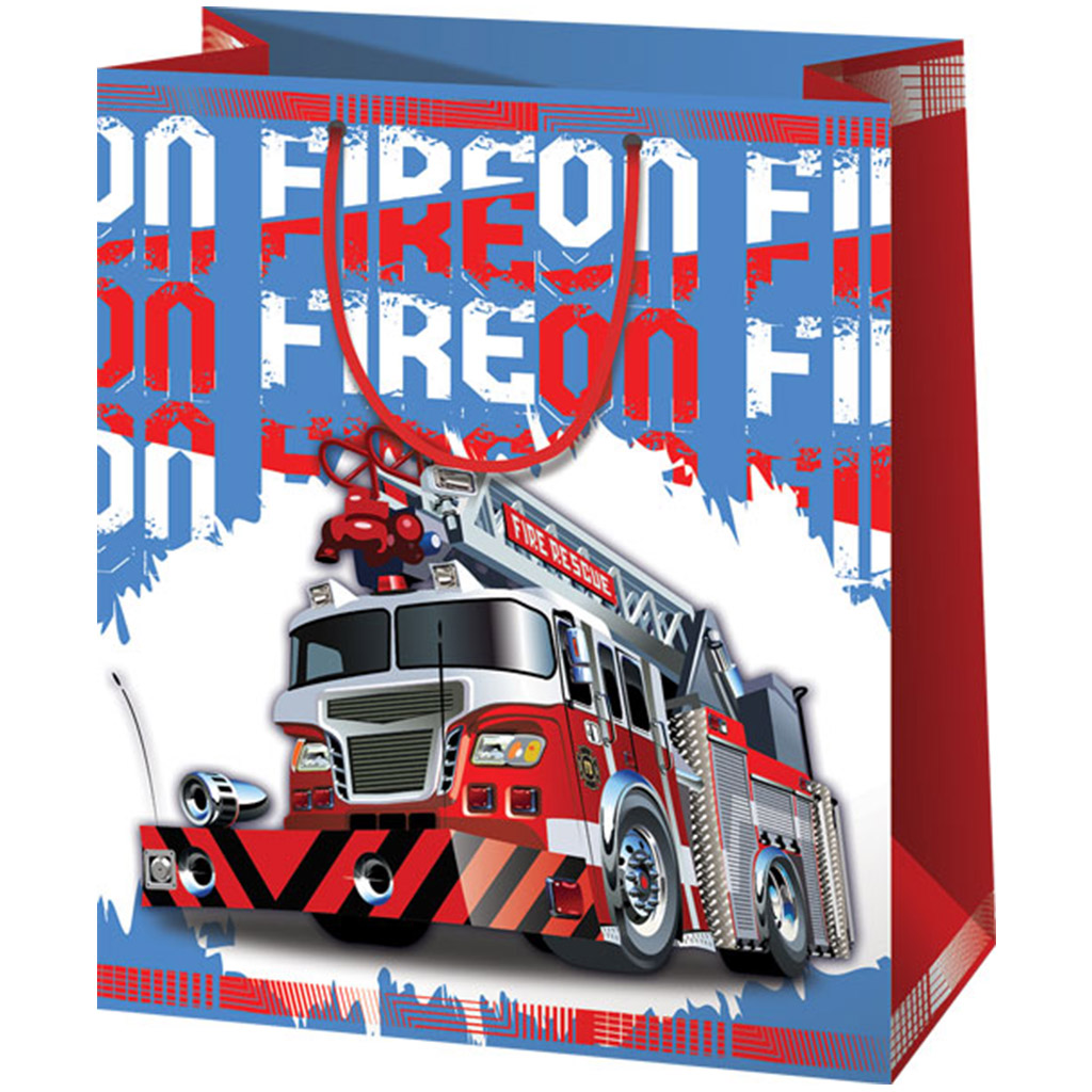 Cardex: Darčeková taška s hasičským autom, obrovská veľkosť 33x15x44,5 cm
