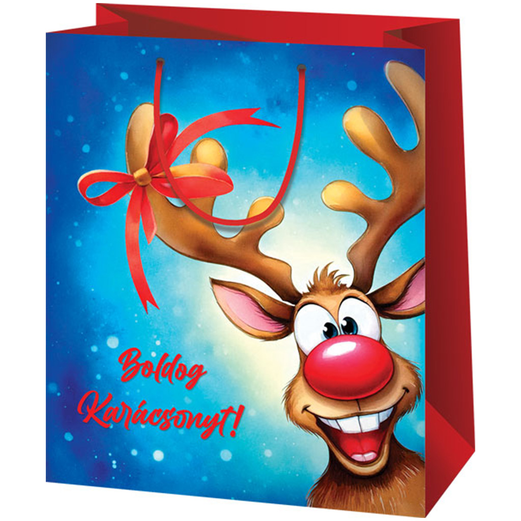 Cardex: Darčeková taška s veľkým motívom soba s červeným nosom, 26x13x33 cm