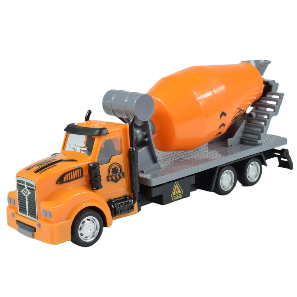 City Truck: Prepracovateľný nákladný automobil s kolesami na pružinách s označovacími tabuľkami pre stavebníctvo 19cm kép 3
