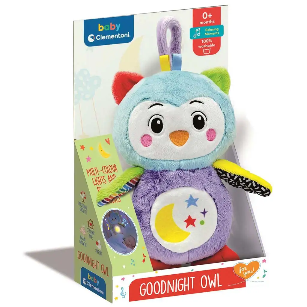 Clementoni Baby: Hudobná plyšová sova s nočným svetlom