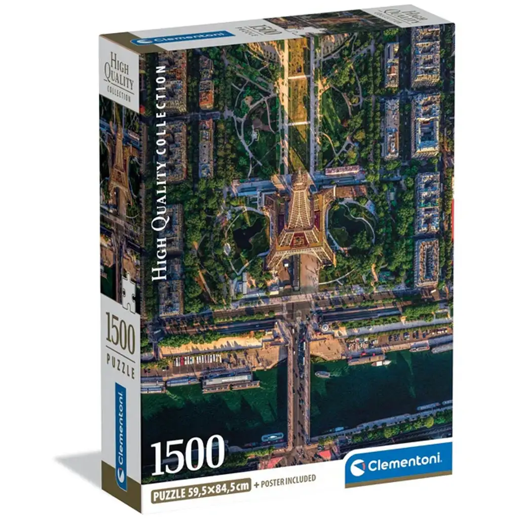 Clementoni HQC 1500-dieliková kompaktná puzzle - Paríž zhora