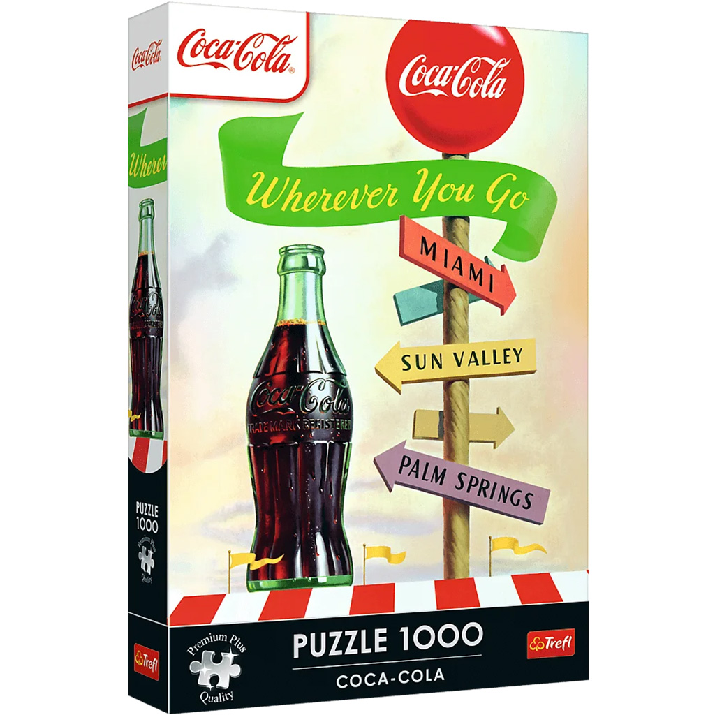 Coca-Cola kamkoľvek ideš 1000-dieliková prémiová plus kvalita puzzle - Trefl