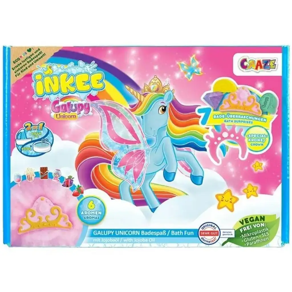 Craze: Inkee Galupy jednorožec veľká vegánska kúpeľová sada