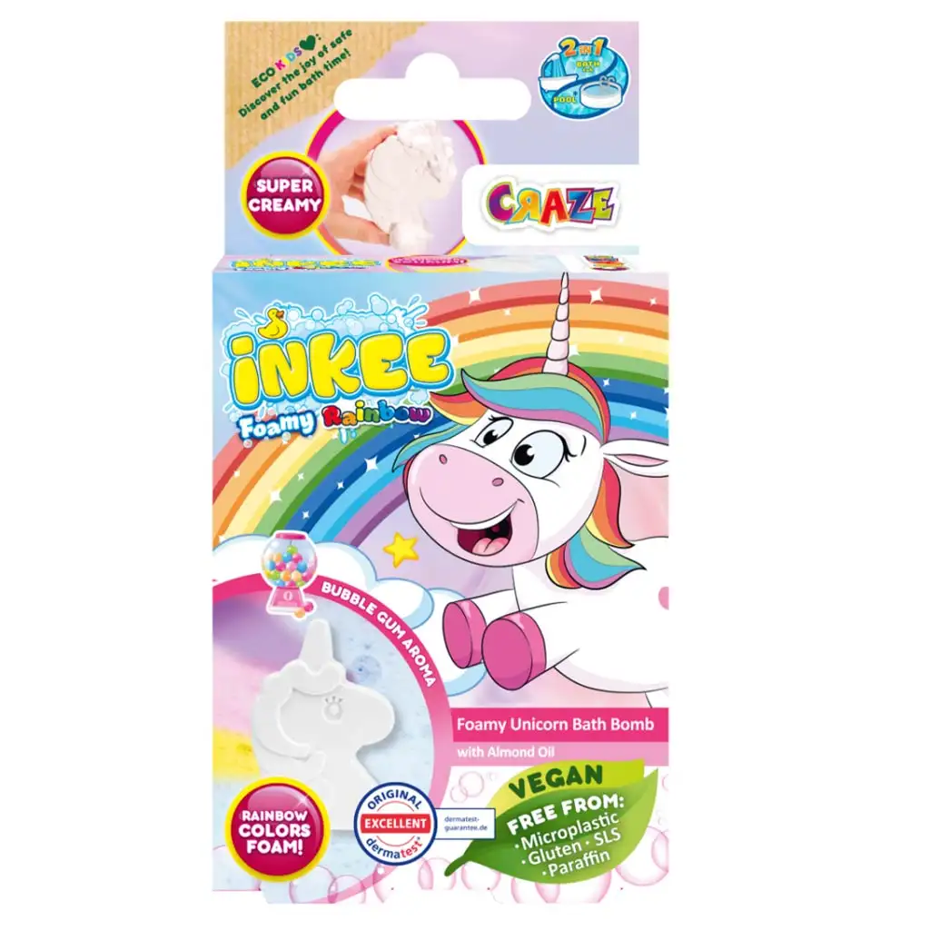 Craze Inkee: Vegán šumivá bomba do kúpeľa s jednorožcom