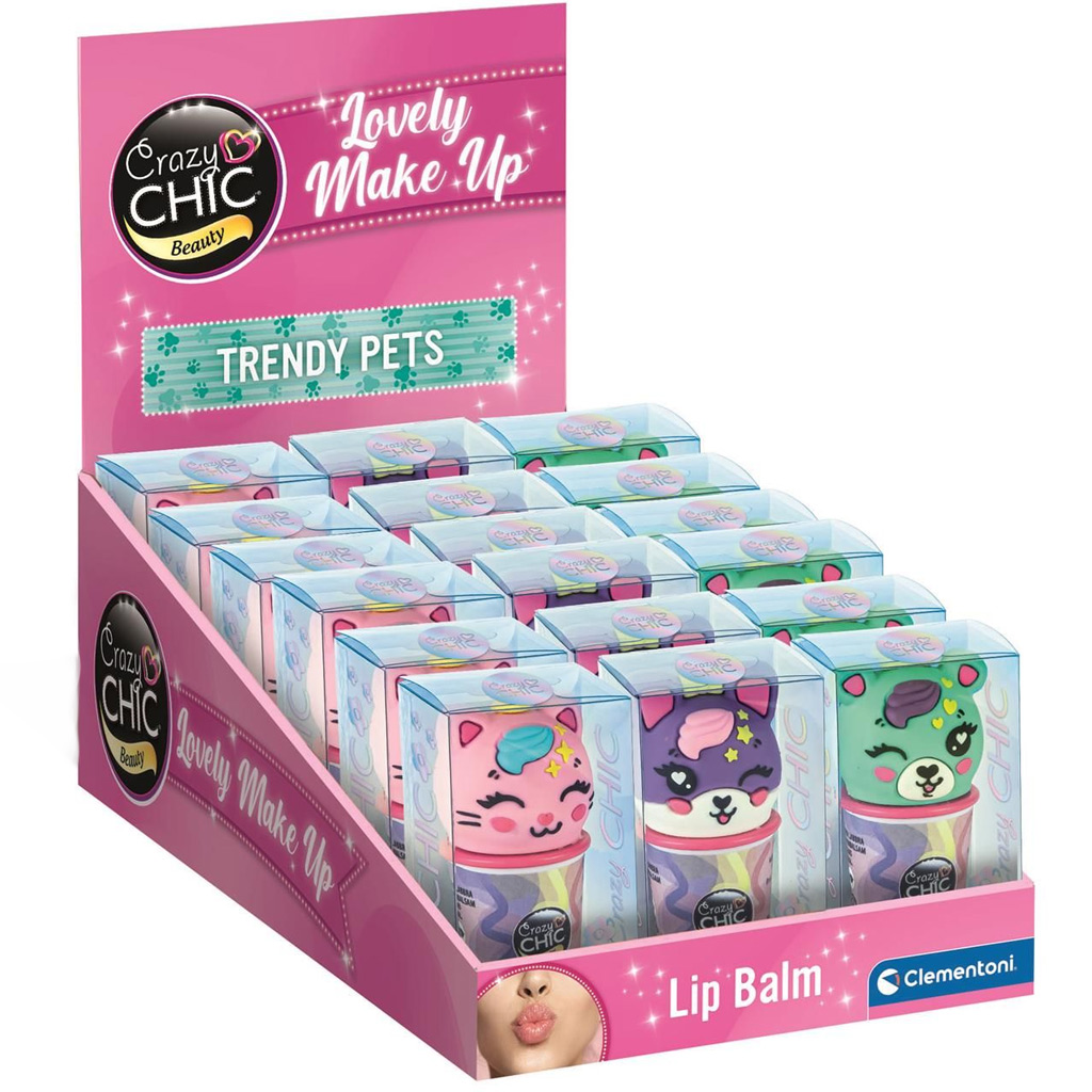 Crazy Chic: Balzam na pery v puzdre so zvieracím motívom, v rôznych prevedeniach, 1 ks - Clementoni