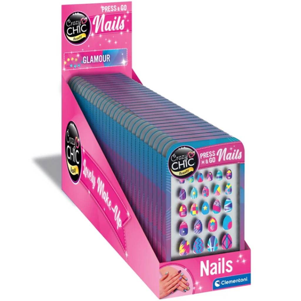 Crazy Chic: Glamour samolepiaca sada na umelé nechty 1 ks - Clementoni