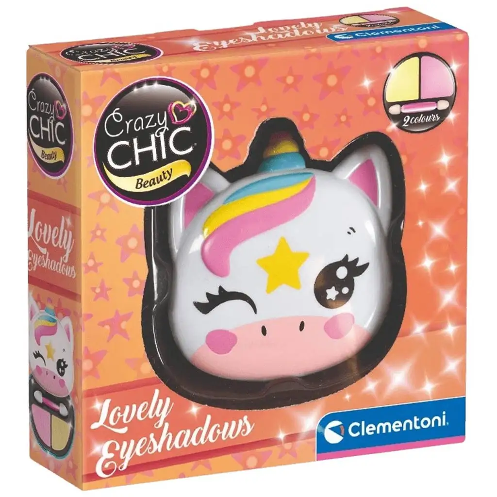 Crazy Chic: Očné tiene a aplikátor v úložnom boxe v tvare jednorožca - Clementoni