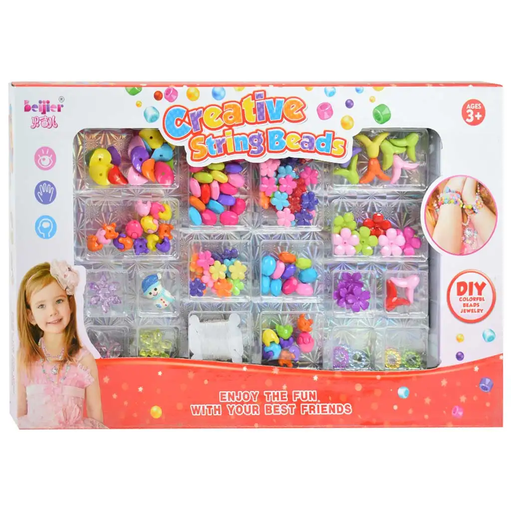 Creative StringBeads: Set na výrobu šperkov 200+ farebných  perál