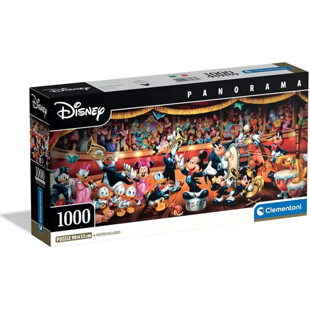 Disney+ – Mickey a priatelia v kapele 1000-dielna panoramatická puzzle s plagátom - Clementoni