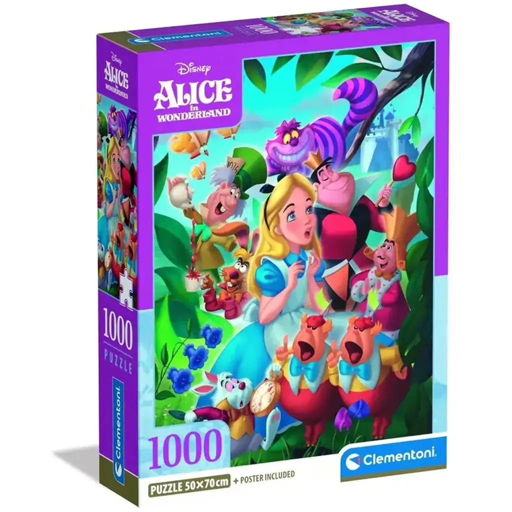 Disney+ - Alenka v ríši divov 1000-dielne puzzle s plagátom - Clementoni