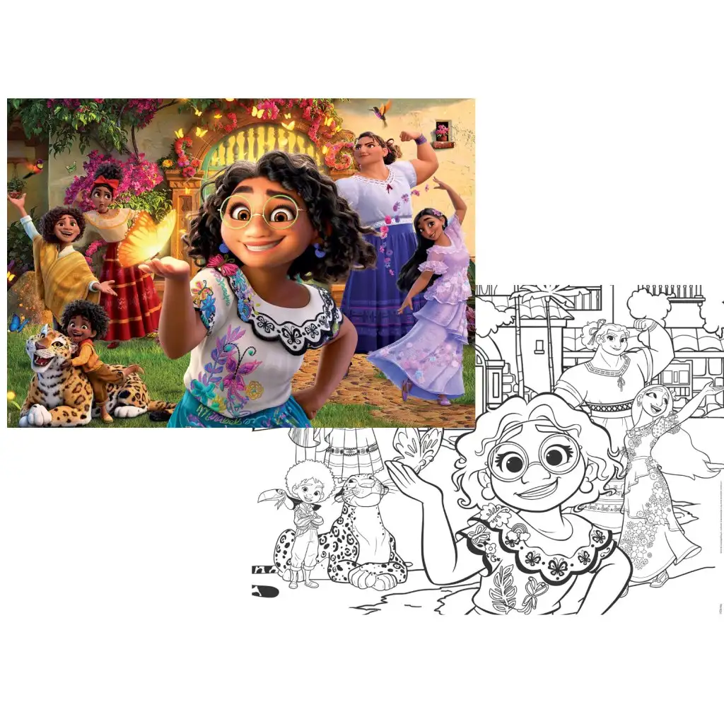 Disney Encanto 2 v 1, 108-dielne puzzle a omaľovánka 70x50 cm - Lisciani kép 2