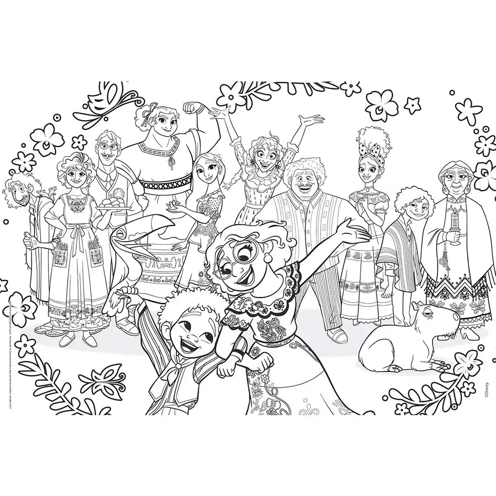 Disney Encanto 2 v 1 maxi 2x60 dielik puzzle a omaľovánka 50x35 cm - Lisciani kép 3