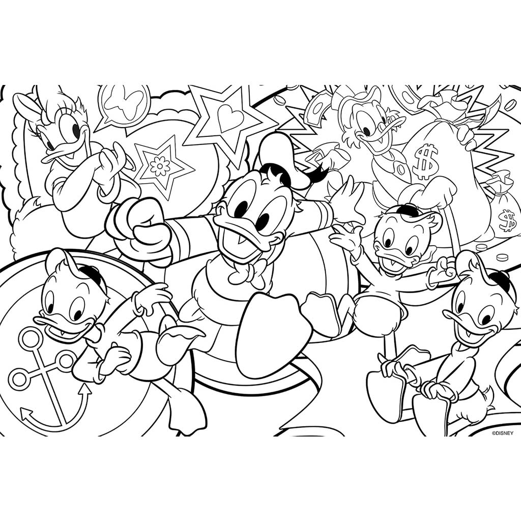 Disney Kačer Donald 2 v 1, 24-dielne puzzle a omaľovánka 50x35 cm – Lisciani kép 2