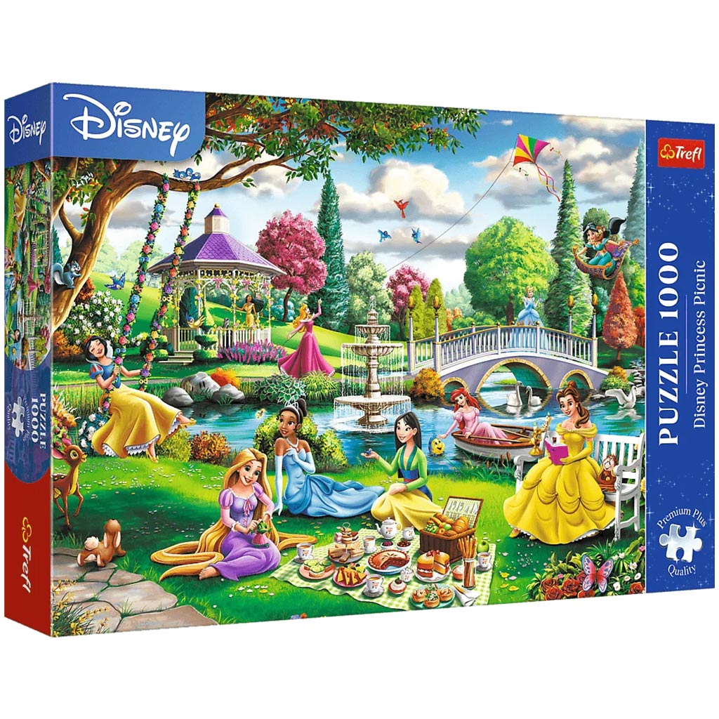 Disney Princezné jarný piknik, 1000-dieliková prémiová plus kvalita puzzle - Trefl