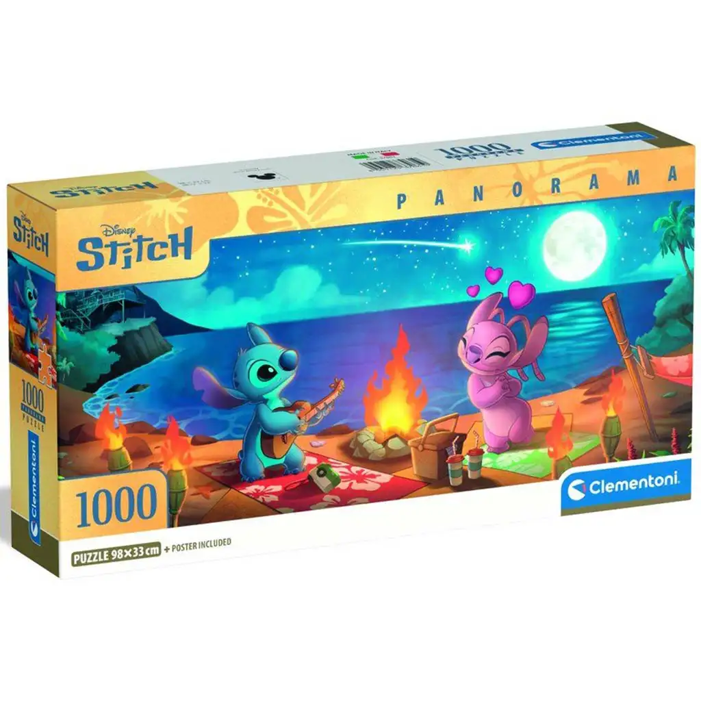 Disney+Stitch – Plážový piknik panoráma 1000-dielne puzzle - Clementoni