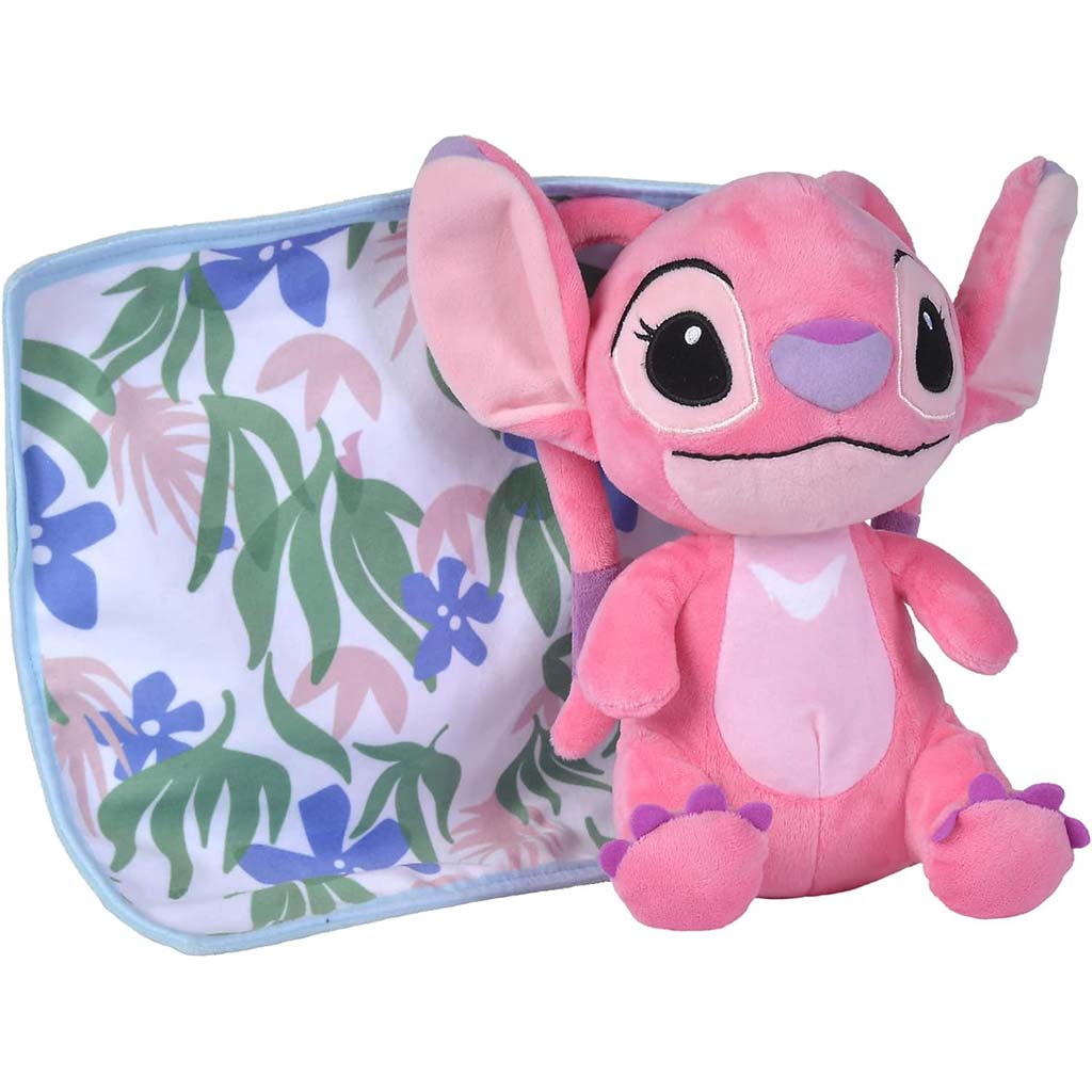 Disney Stitch Anjel plyšová figúrka s prikrývkou 25 cm - Simba Toys