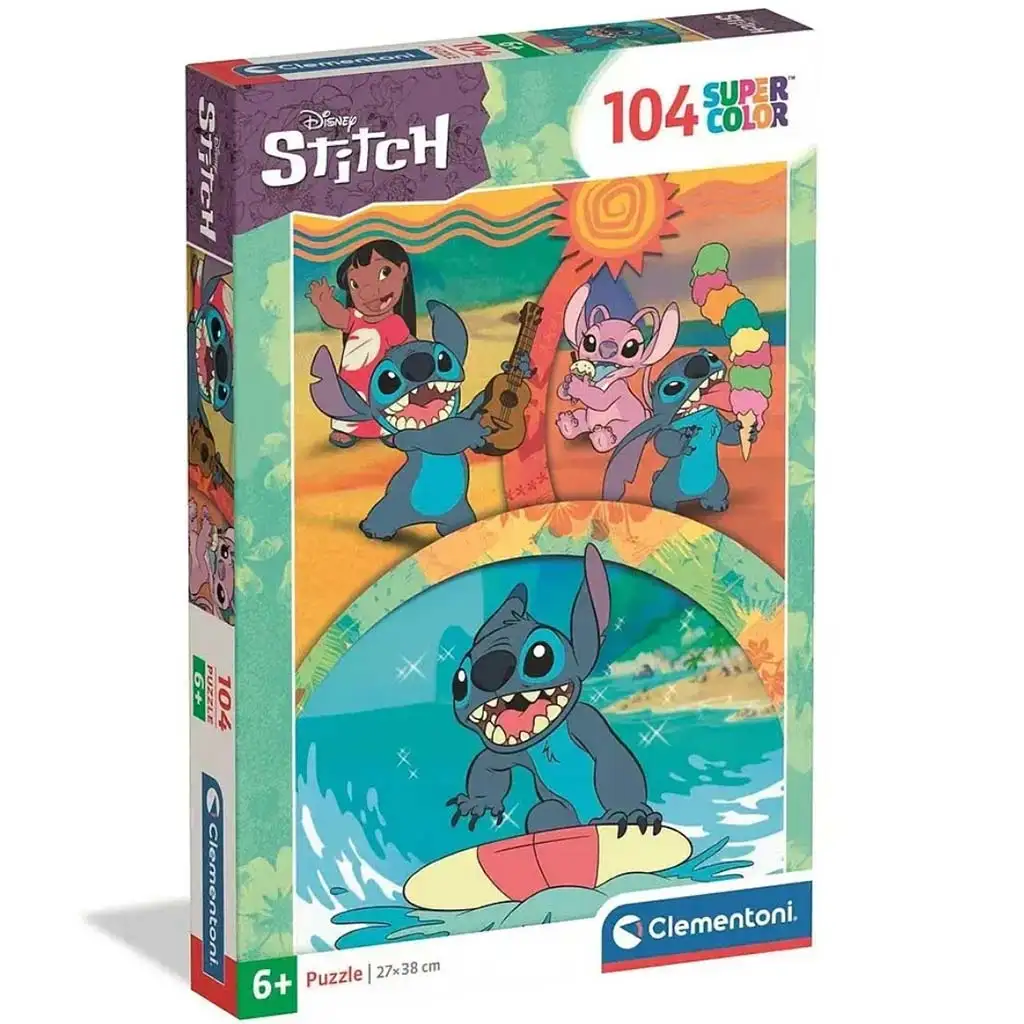 Disney+Stitch+Hviezdny+pes+supercolor+104-dielna+puzzle+-+Clementoni