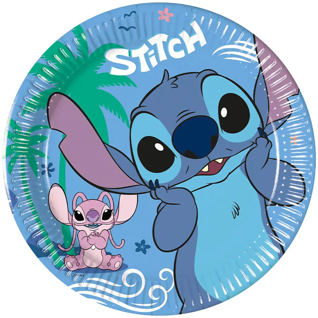 Disney+Stitch papierové taniere 8 ks set 20 cm