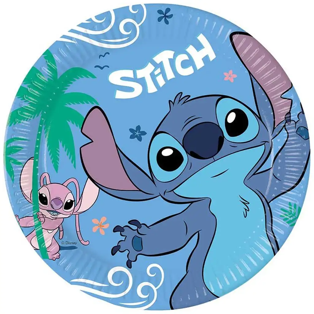 Disney+Stitch papierové taniere 8 ks set 23 cm
