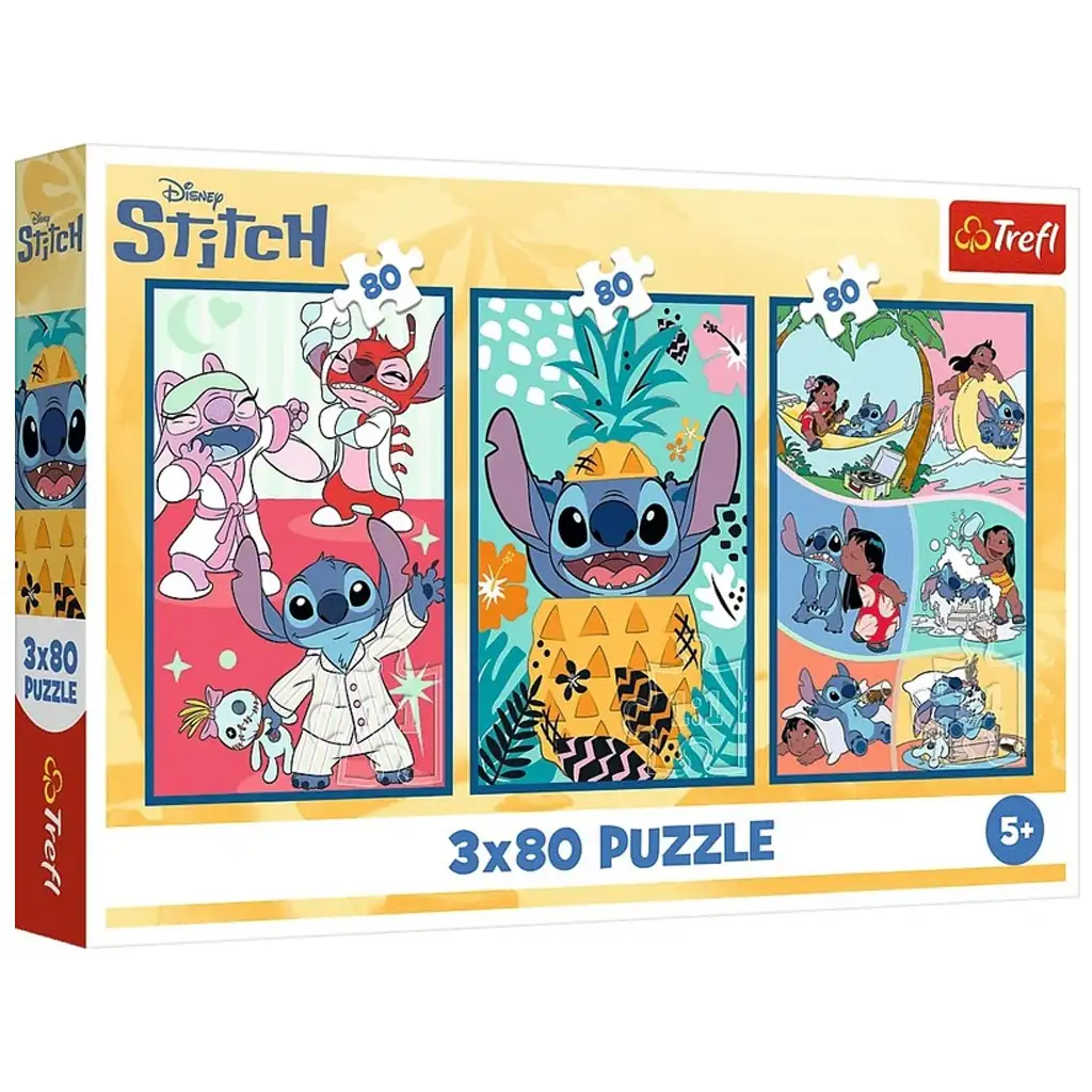 Disney: Stitchov svet 3x80-dielne puzzle - Trefl