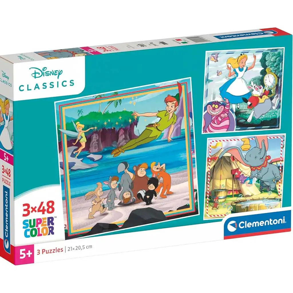 Disney klasické rozprávkové seriály 3x48 dielov puzzle Supercolor - Clementoni kép 1