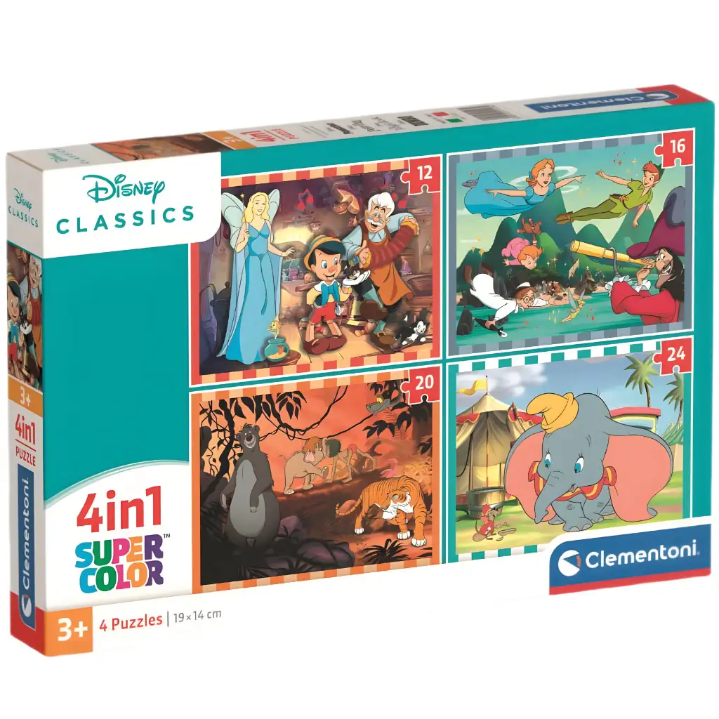 Disney klasiky 4 v 1 Supercolor puzzle - Clementoni