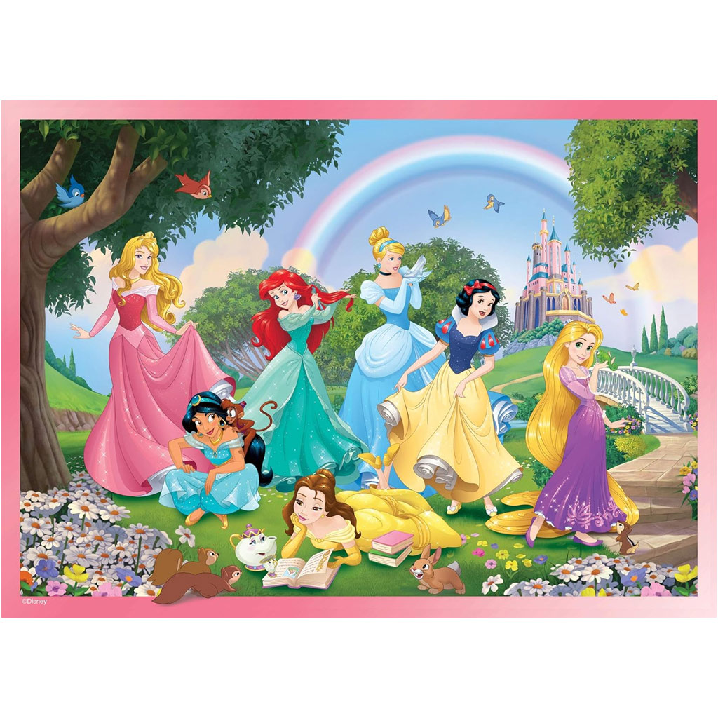 Disney princezné 2 v 1 puzzle s 24 dielikmi a omaľovánka 50x35 cm - Lisciani kép 3