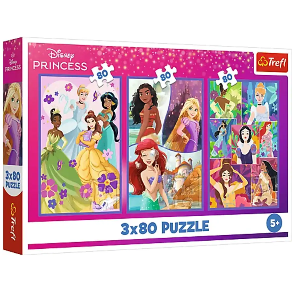 Disney+princezné+kamarátky+3x80ks+puzzle+-+Trefl