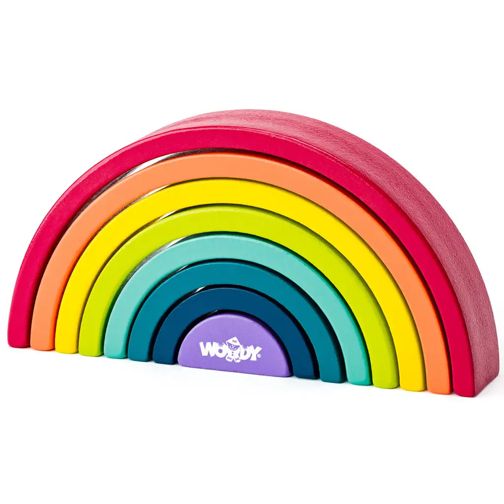 Drevená Dúhová Rovnováha zručnostná hra - Woodyland