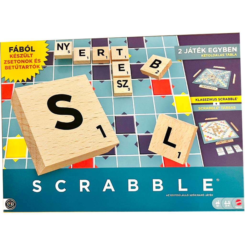 Drevené Scrabble Original a Spoločenská hra 2v1 - Mattel