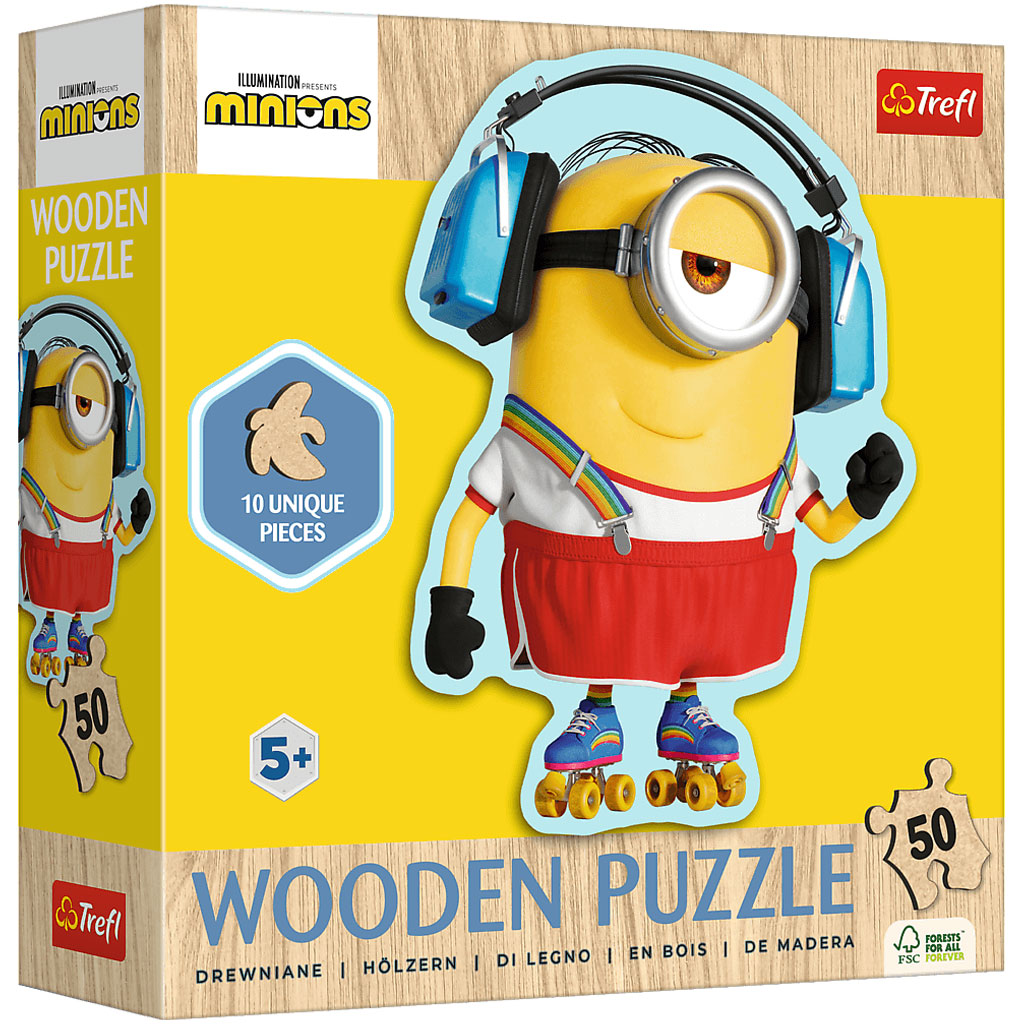 Drevené puzzle Minions, 50 ks - Trefl