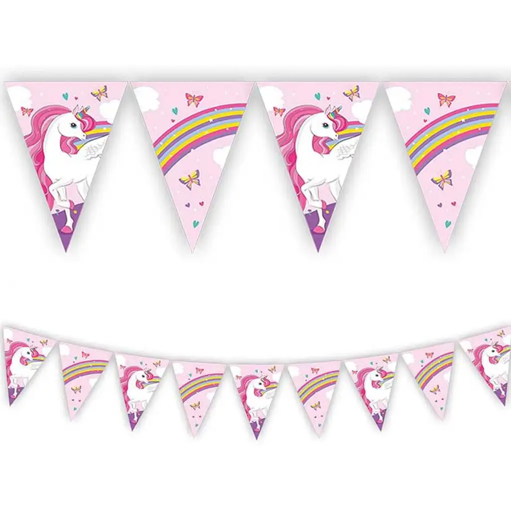 Dúhová jednorožcová párty girlanda
