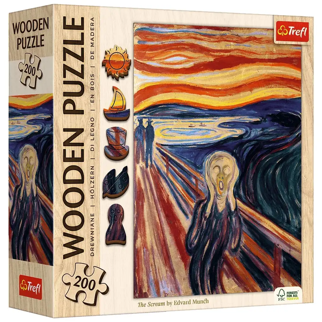 Edvard Munch: Výkrik 200-dielna drevená puzzle - Trefl