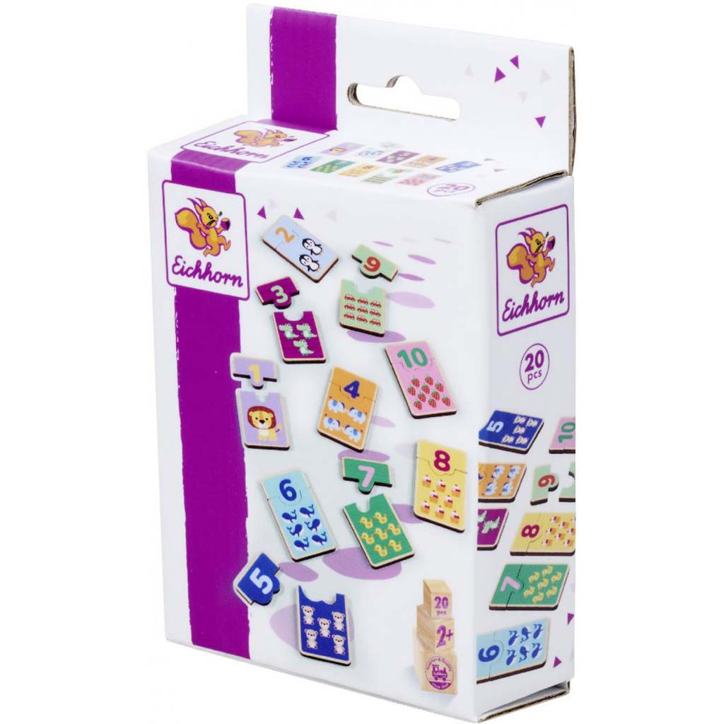 Eichhorn: Drevené číselné puzzle – Zvieracie párovacie hra - Simba Toys kép 1