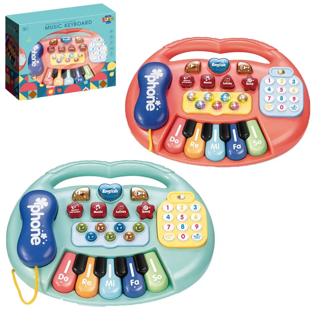 Elektrické baby klavír s osvetlením a zvukom, v dvoch variantoch 1ks