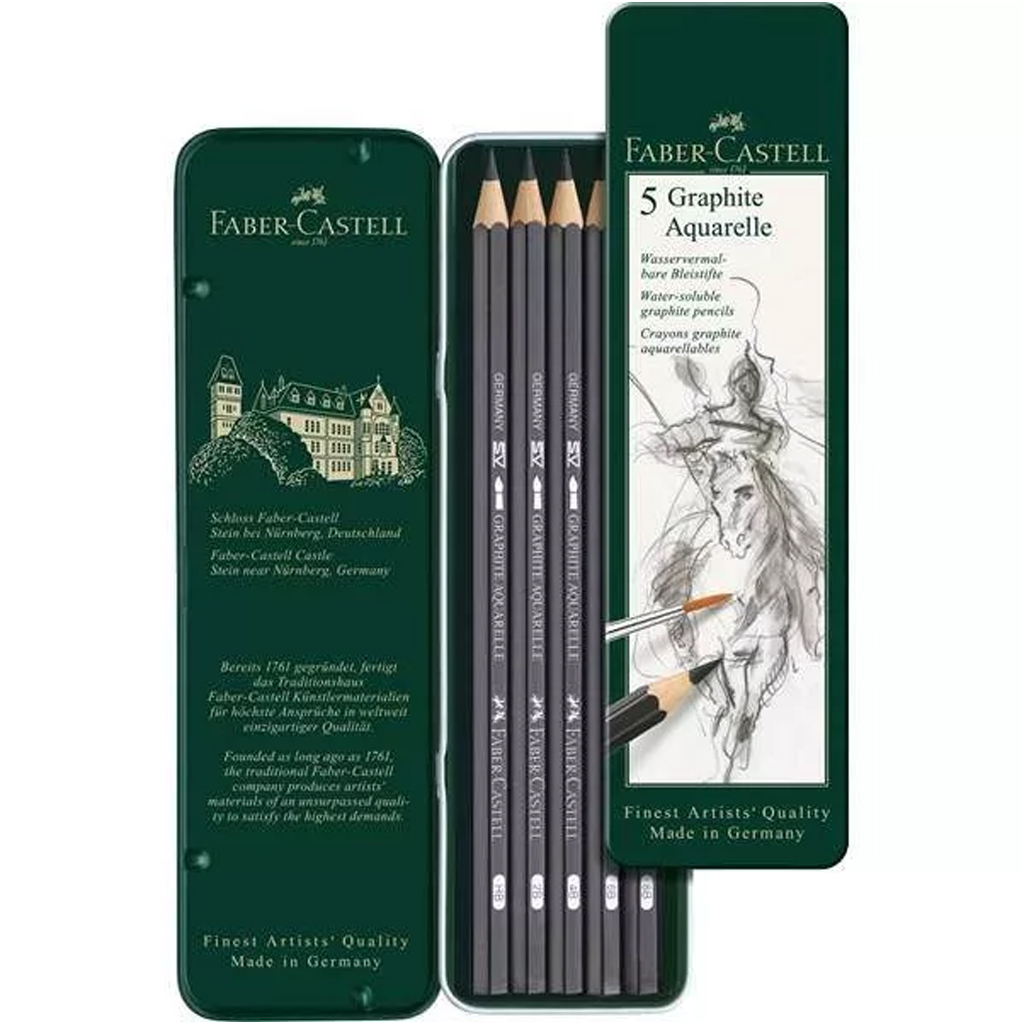 Faber-Castell: Akvarelová grafitová ceruzka sada v kovovej krabičke, 5 ks kép 2