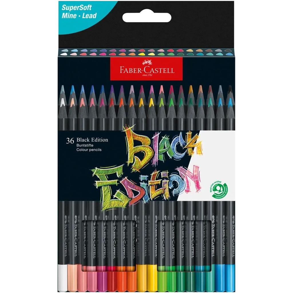 Faber-Castell: Black Edition farebné ceruzky sada 36 ks