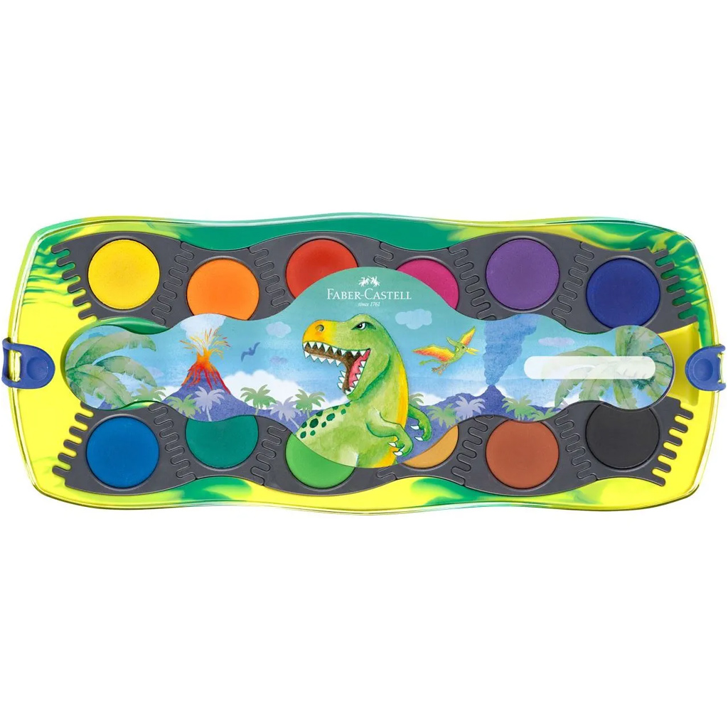 Faber-Castell: Connector 12-dielna sada vodových farieb s prepojiteľnými paletami, s dinosaurom kép 2