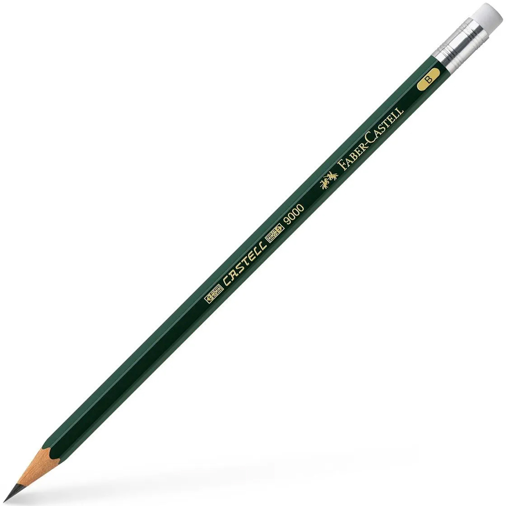 Faber-Castell: Grafitová ceruzka Castell 9000 s gumou, tvrdosť B