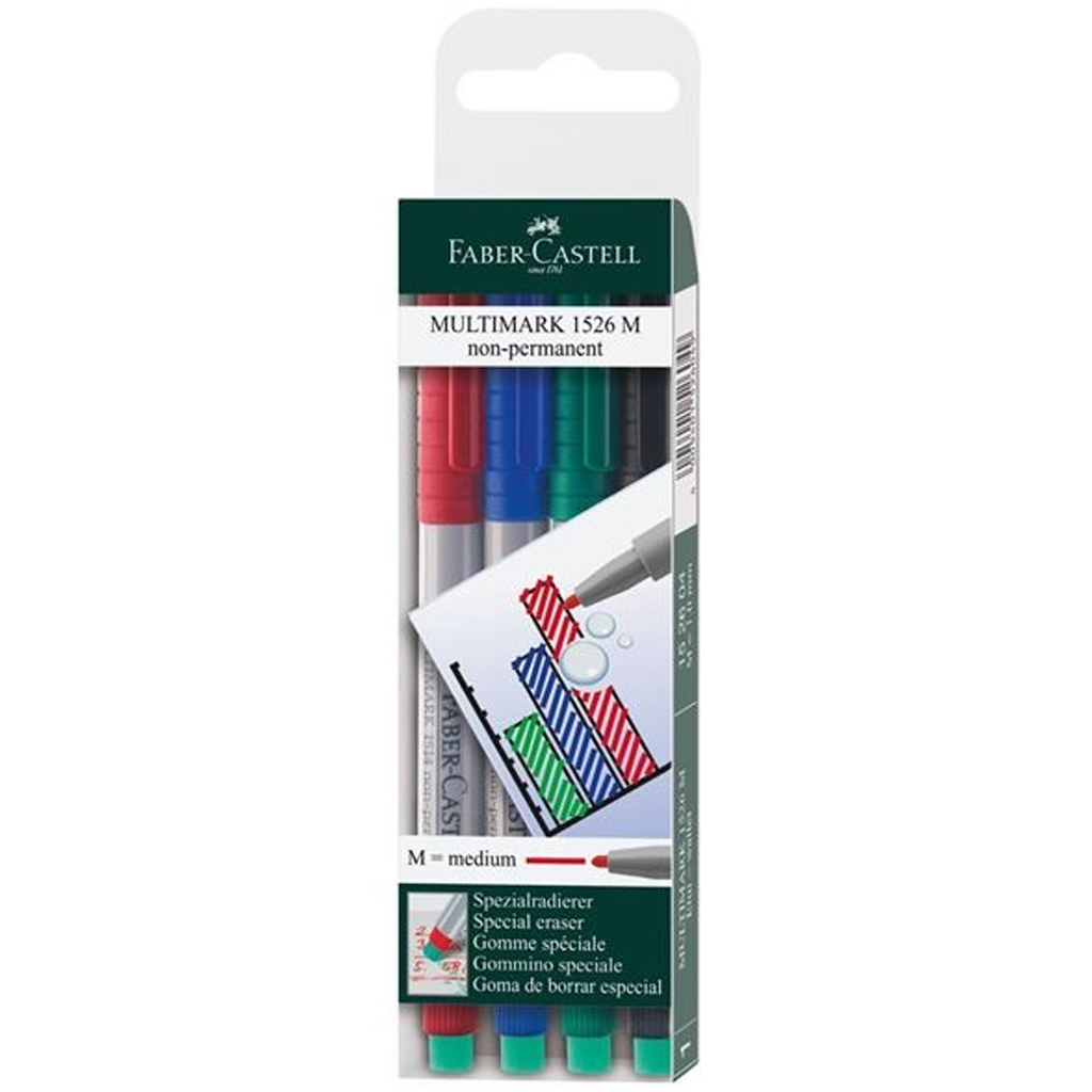 Faber-Castell: Multimark sada popisovačov na fólie M – 4 ks