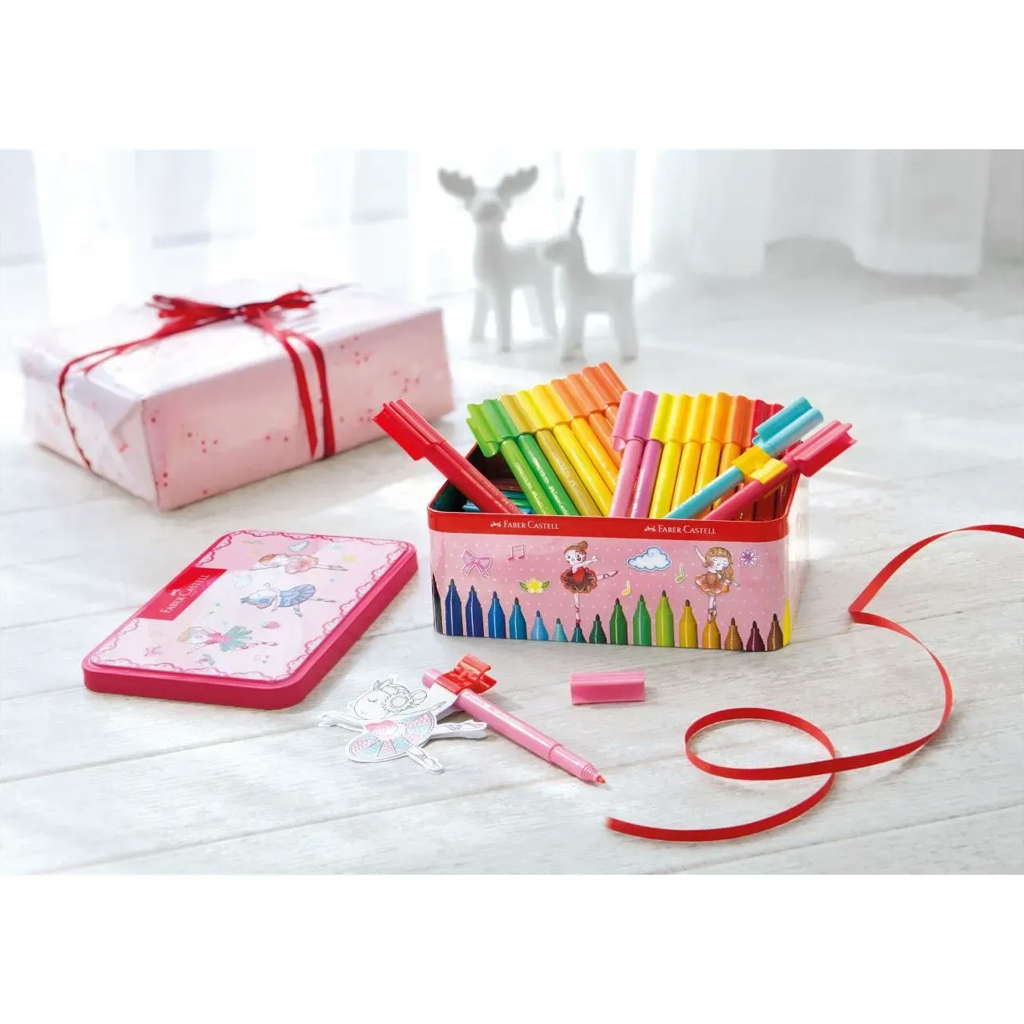 Faber Castell: Sada 33 spojovacích fixiek v kovovej škatuľke s baletným motívom kép 2