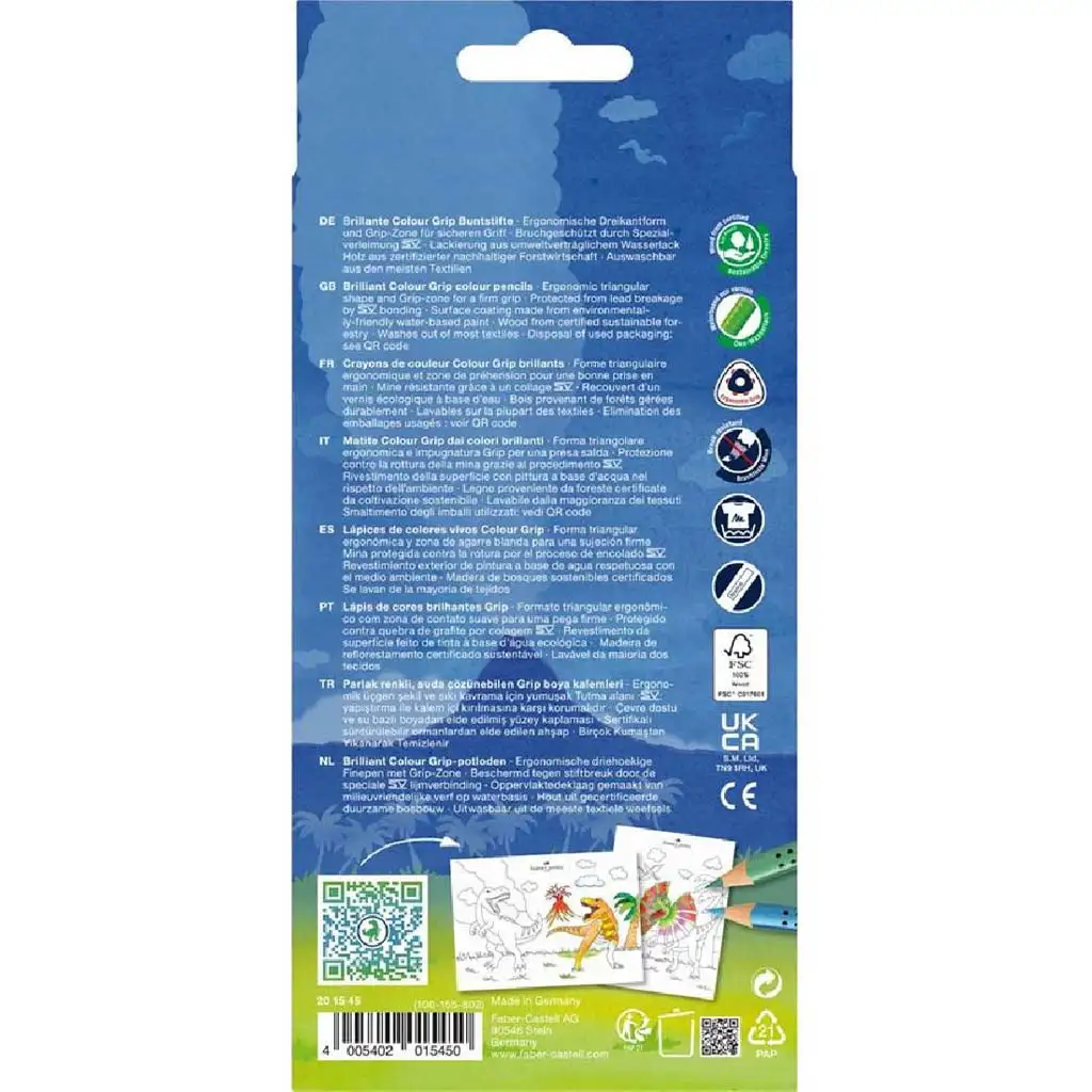Faber-Castell: Sada farebných ceruziek Grip s motívom dinosaurov, 10+3 ks v balení kép 2