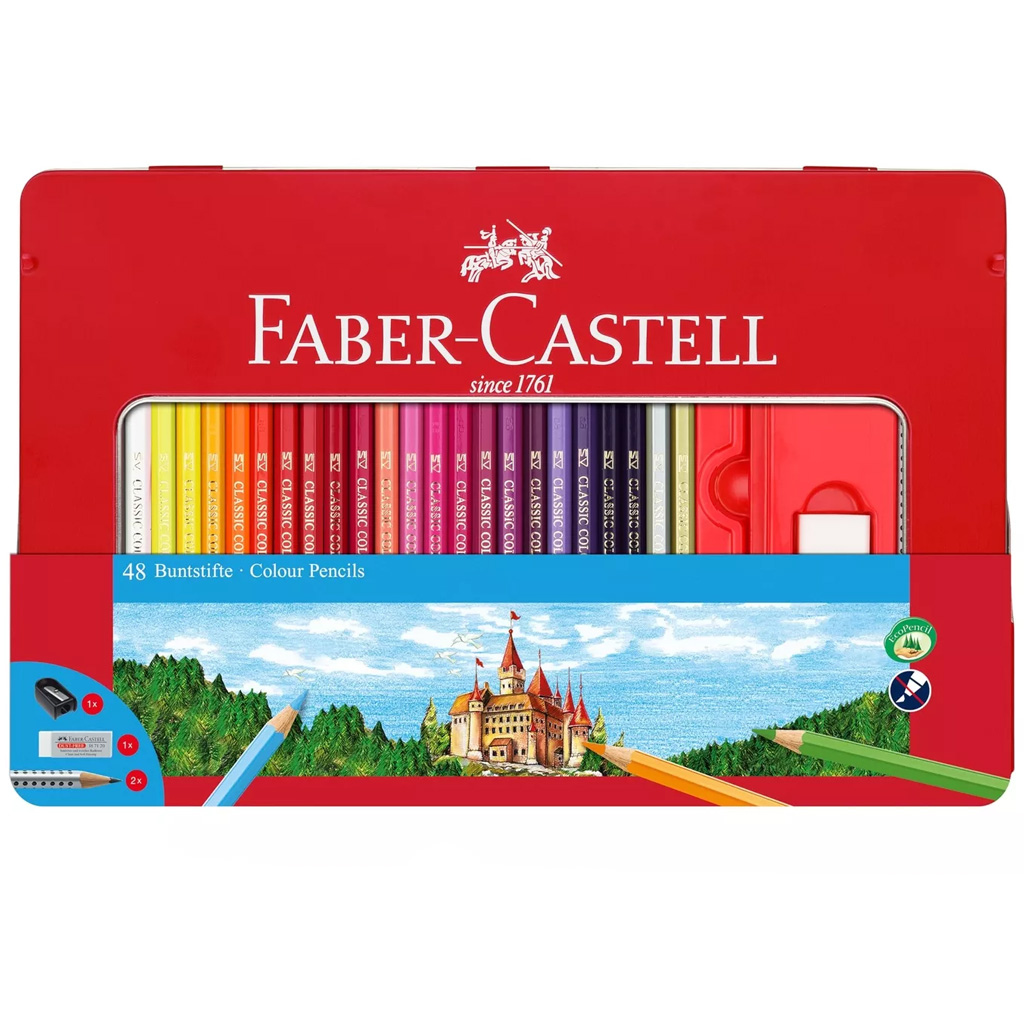 Faber-Castell: Sada farebných ceruziek v kovovej krabičke, 48 ks