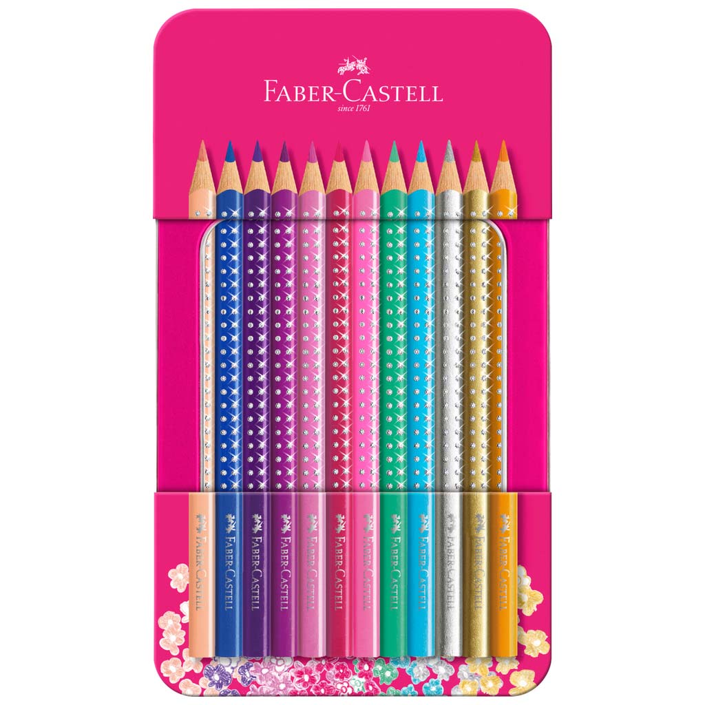Faber-Castell: Sparkle 12-dielna sada farebných ceruziek v kovovej darčekovej krabičke