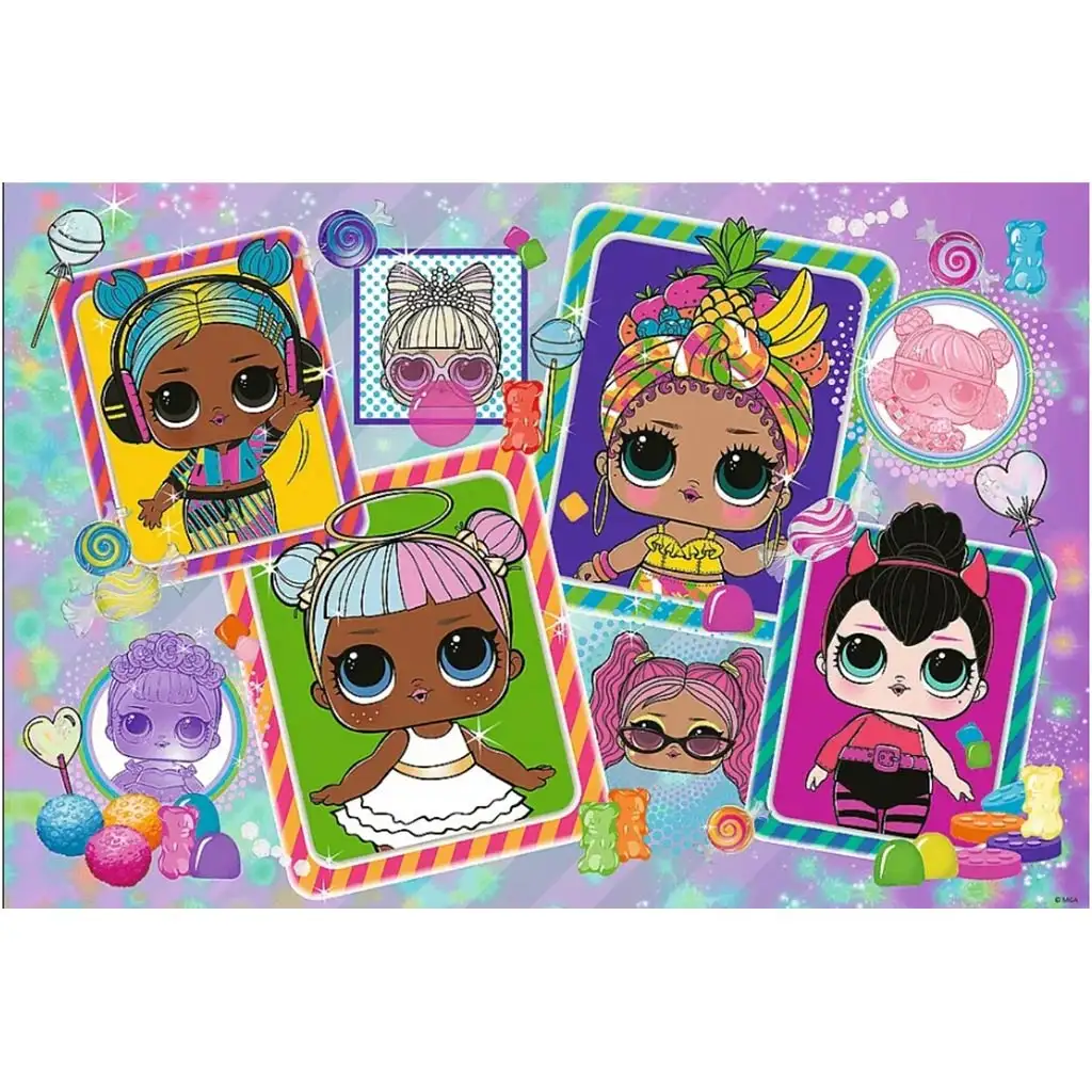 Farebné L.O.L bábiky 70ks glitter puzzle - Trefl kép 2