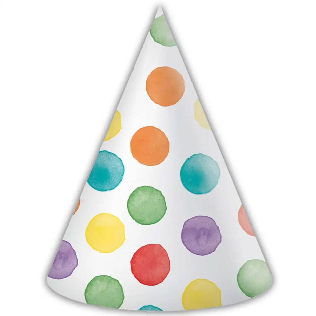 Farebný bodkovaný párty klobúk – sada 6 ks